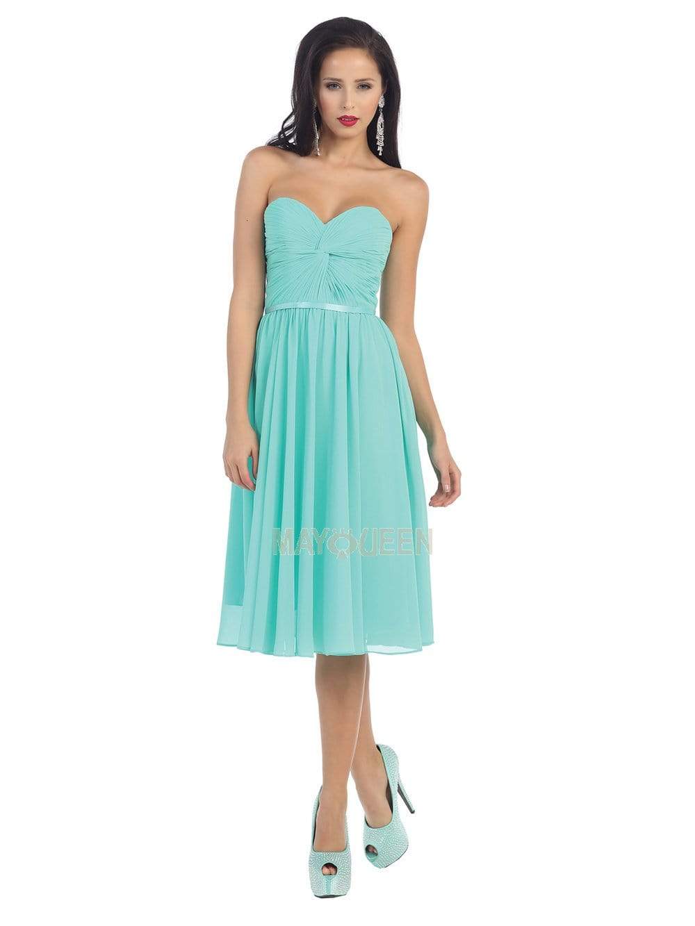 Image of May Queen - MQ1161 Strapless Sweetheart Neckline Twisted Front Dress