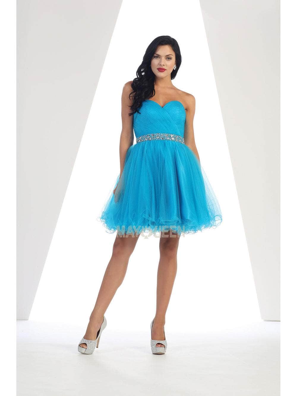 Image of May Queen MQ1283 - Strapless Sweetheart Cocktail Dress