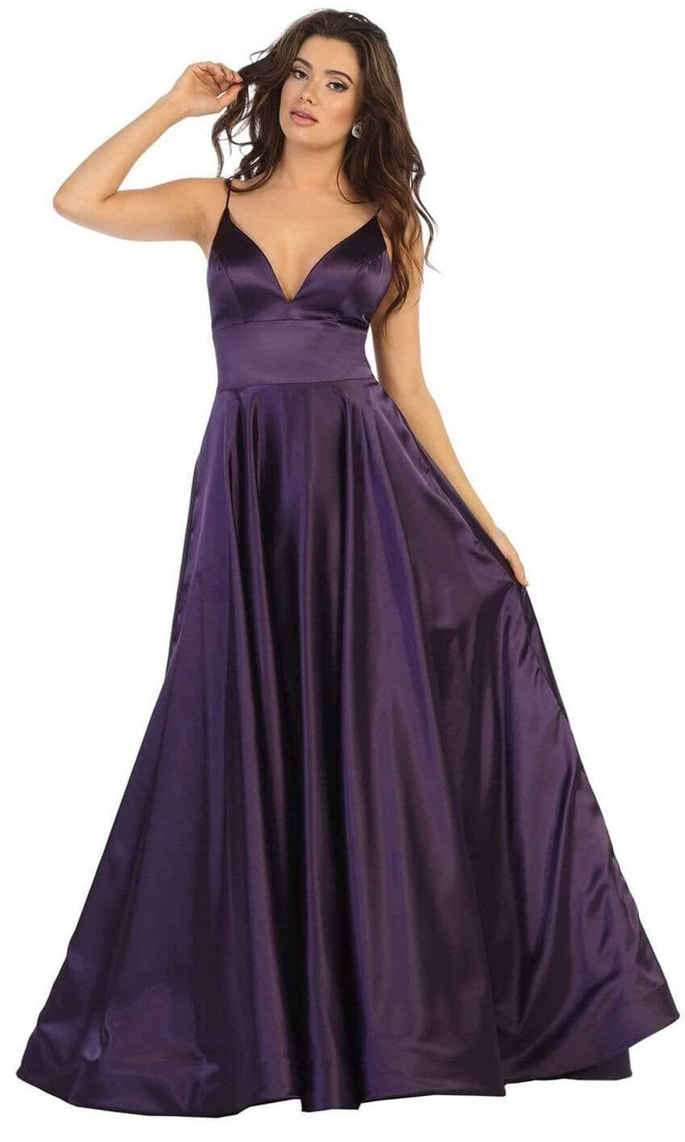 Image of May Queen - MQ1664 V-Neck A-Line Evening Gown