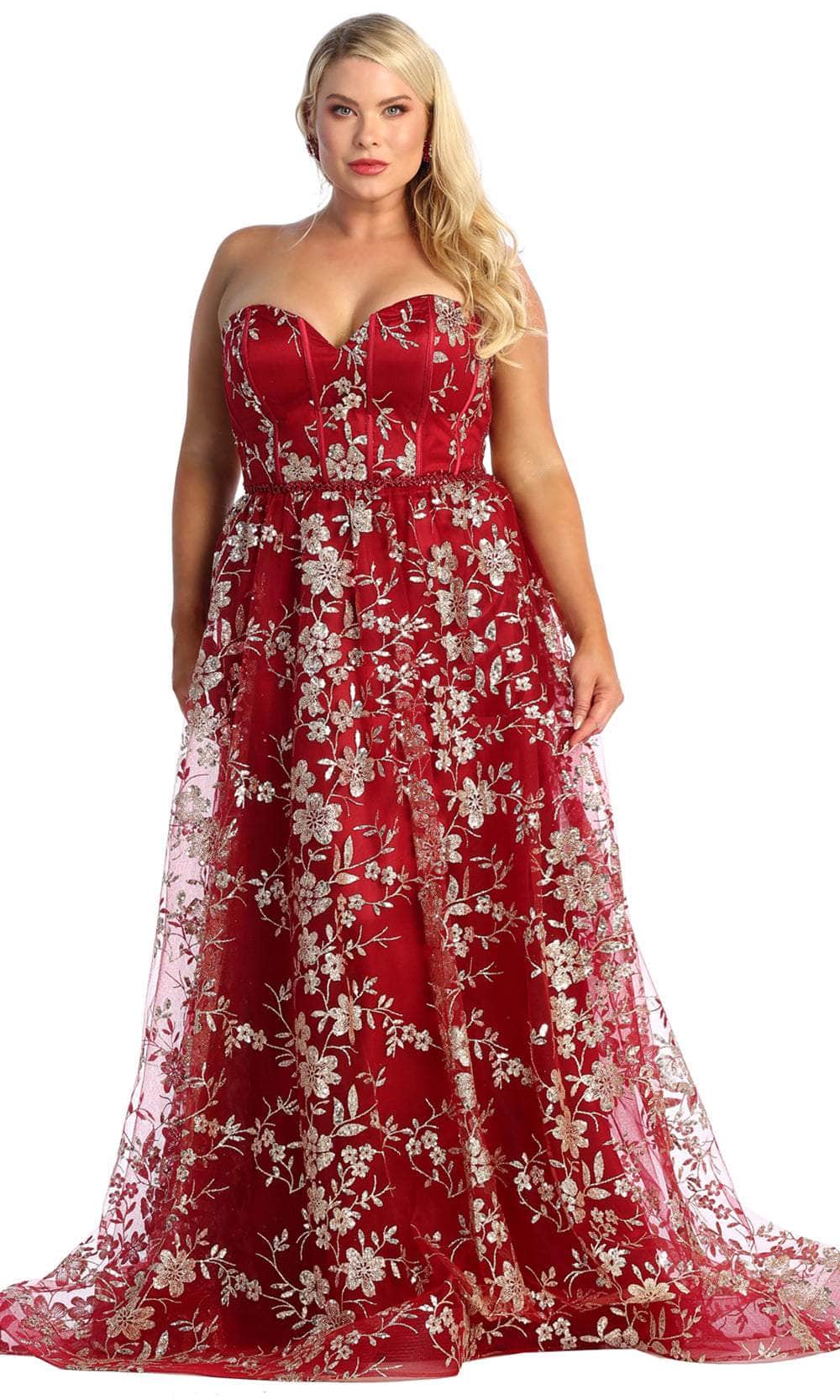 Image of May Queen MQ1920 - Sweetheart Floral A-Line Prom Gown