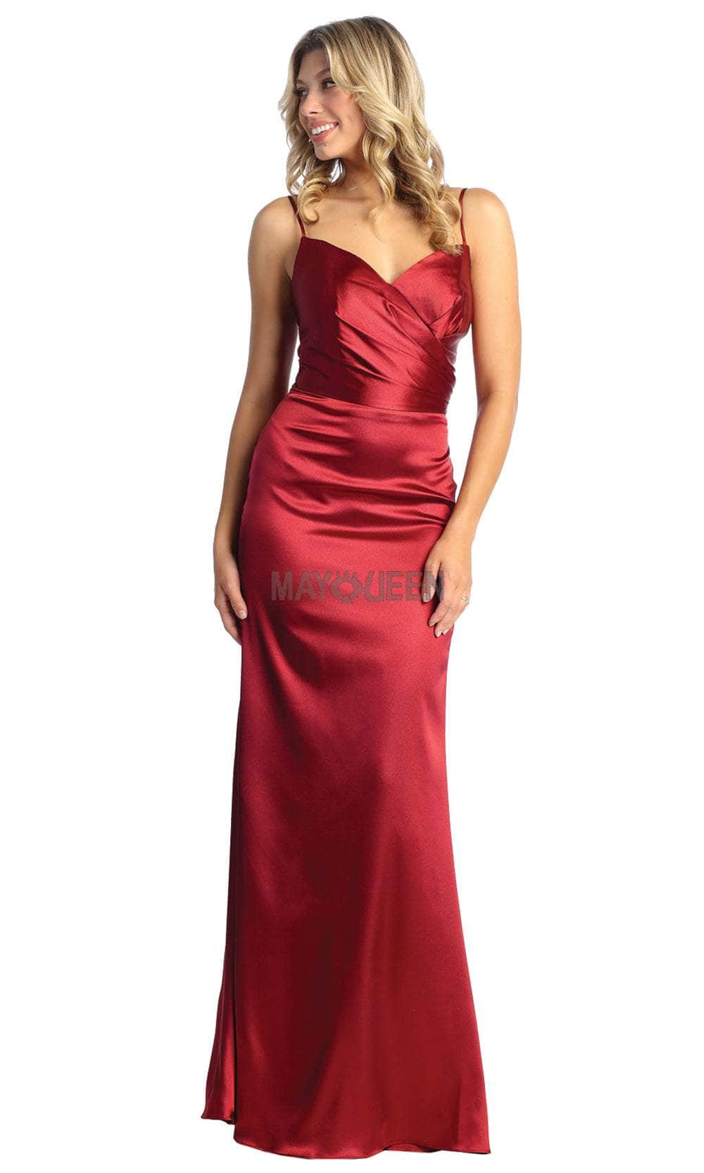 Image of May Queen MQ1931 - Sleeveless V-Neck Sheath Prom Gown