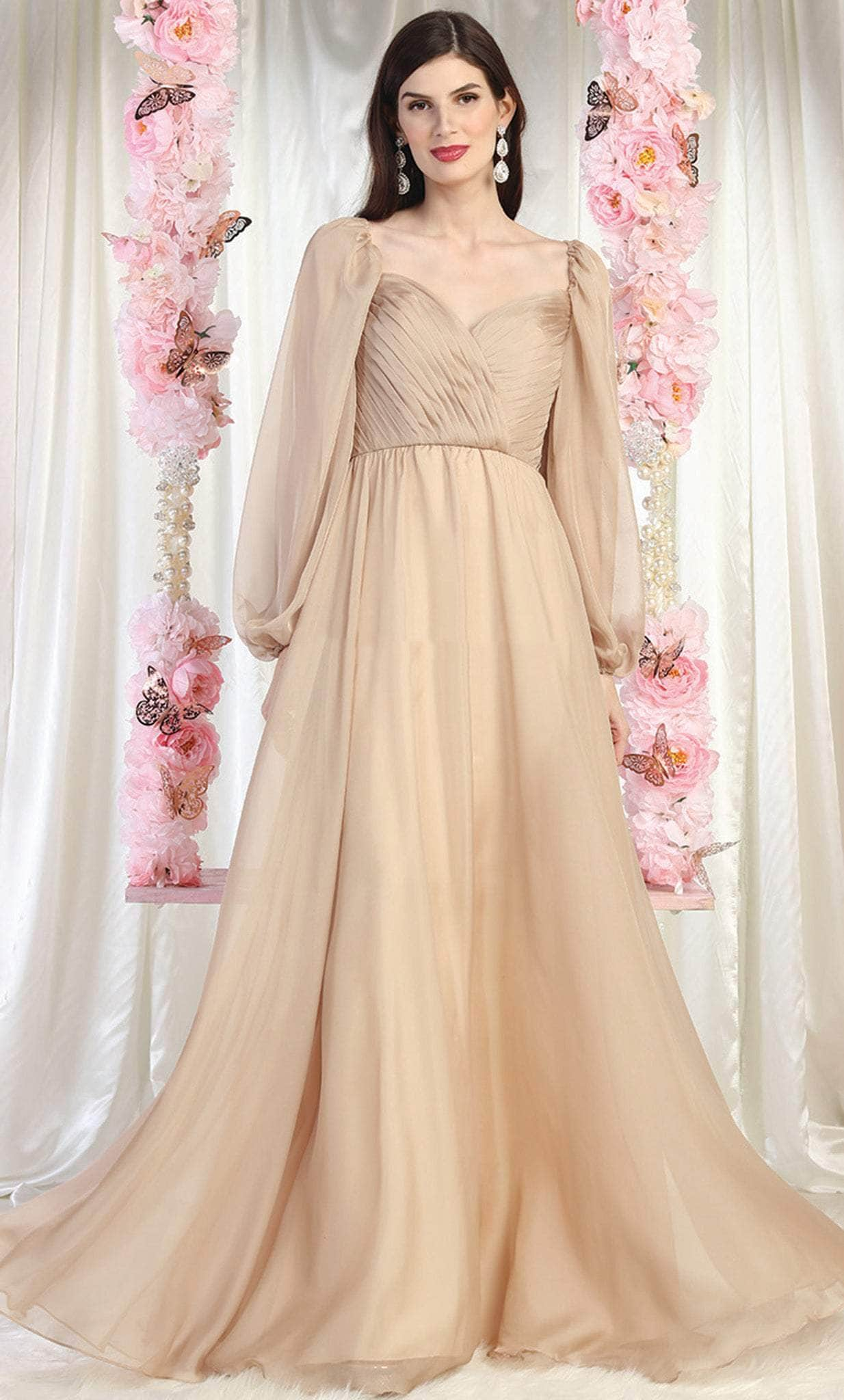 Image of May Queen MQ1990 - Sweetheart Pleated Evening Gown