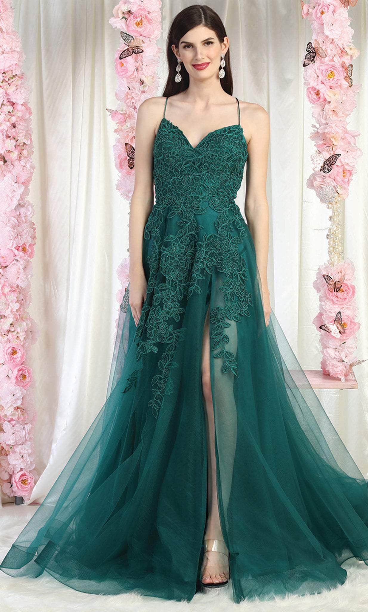 Image of May Queen MQ2013 - Applique Tulle Prom Dress