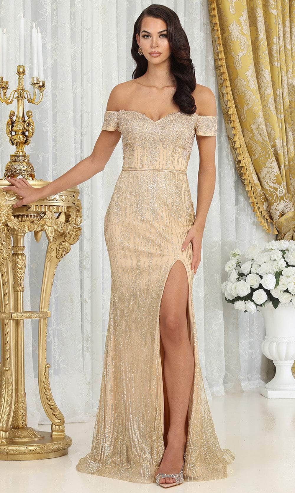 Image of May Queen MQ2014 - Sweetheart High Slit Prom Gown
