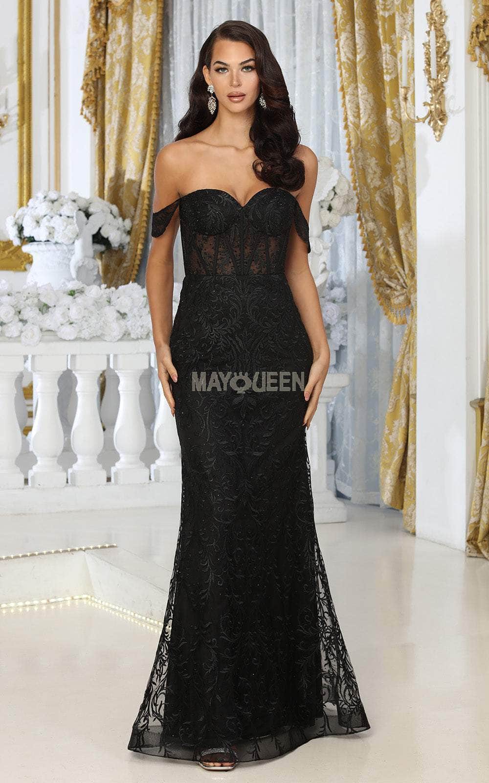 Image of May Queen MQ2044 - Lace Corset Prom Dress