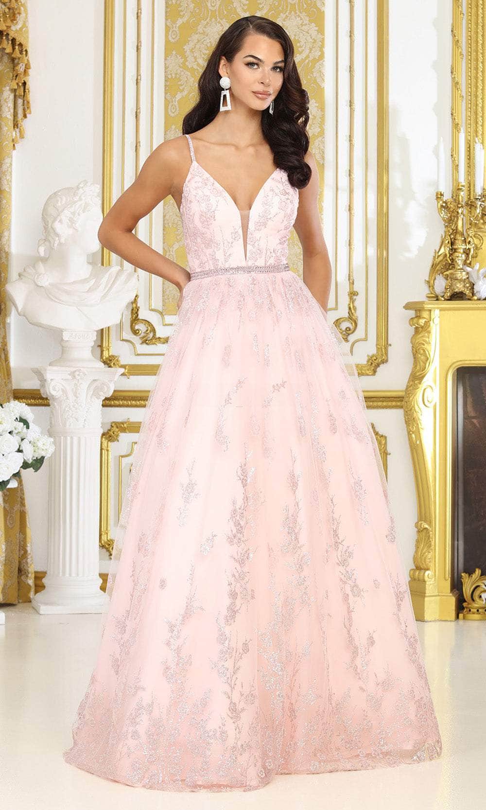 Image of May Queen MQ2045 - Spaghetti Strap A-Line Prom Gown