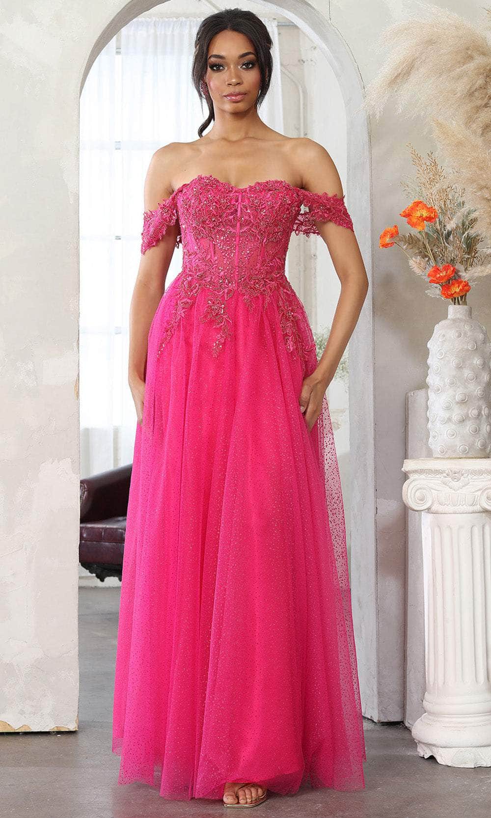 Image of May Queen MQ2079 - Sweetheart Embroidered Corset Prom Gown