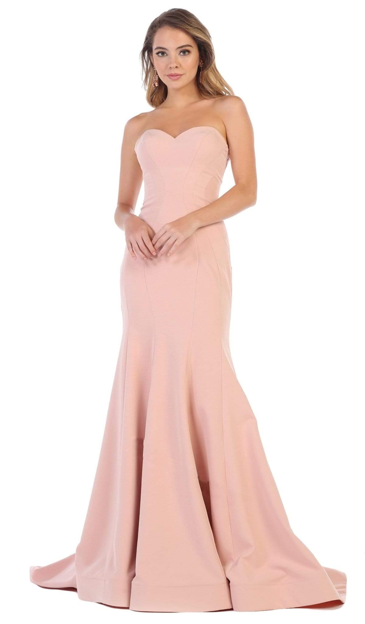 Image of May Queen - RQ7703 Strapless Sweetheart Trumpet Evening Dress
