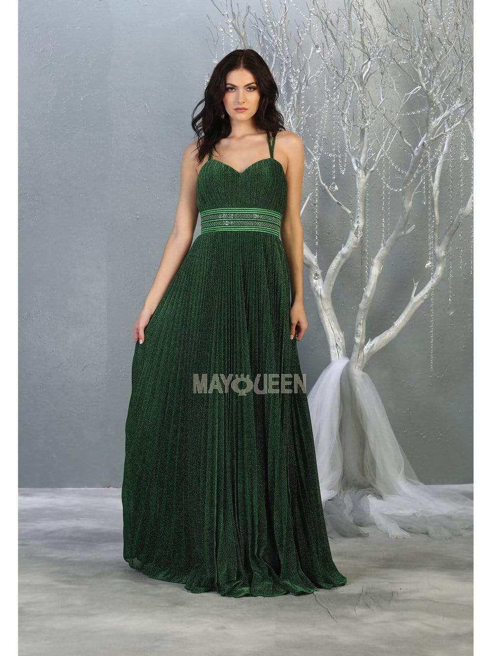 Image of May Queen - RQ7869 Strappy Ruched Sweetheart A-Line Dress