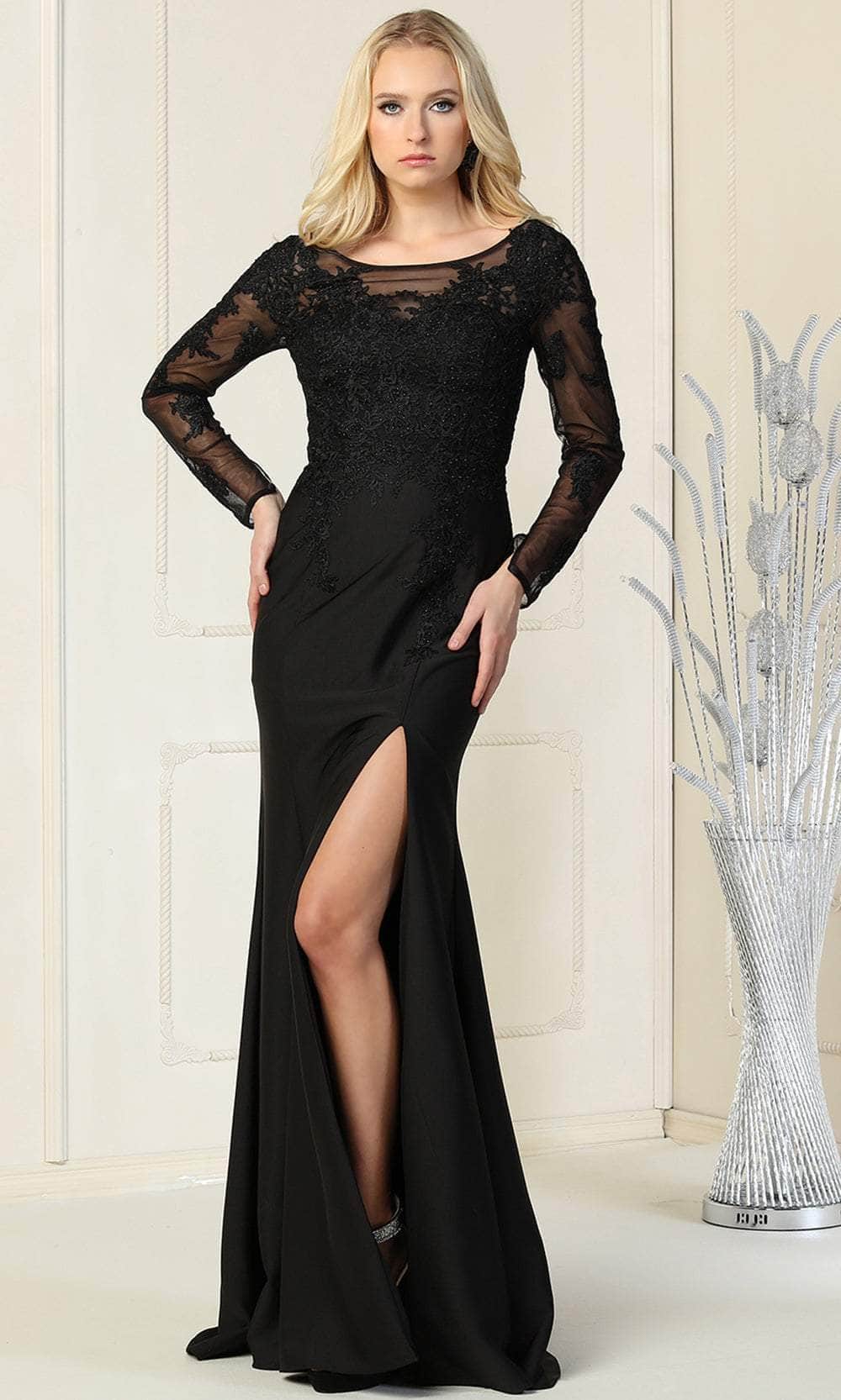 Image of May Queen RQ7913B - Long Sleeve Formal Dress