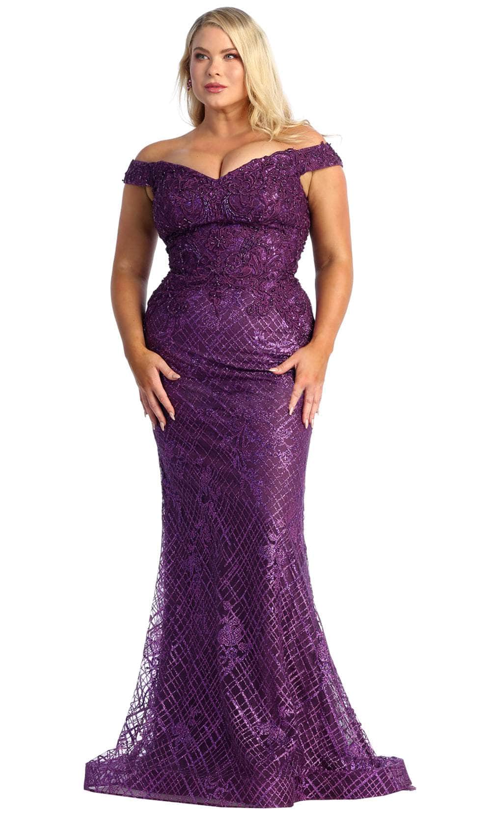Image of May Queen RQ7930 - Embroidered Sheath Evening Dress