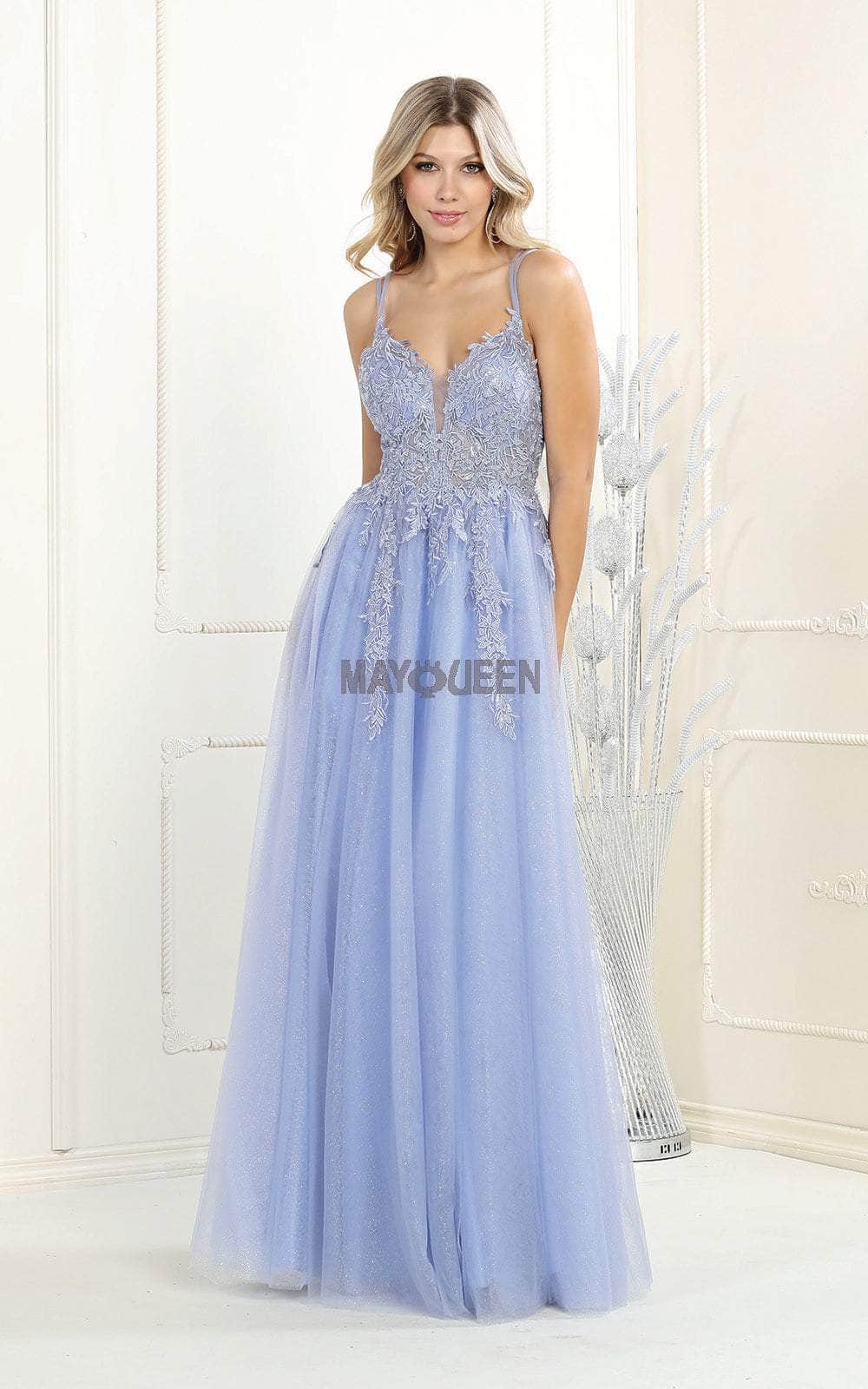 Image of May Queen RQ7957 - Multicolor Beaded Illusion Gown