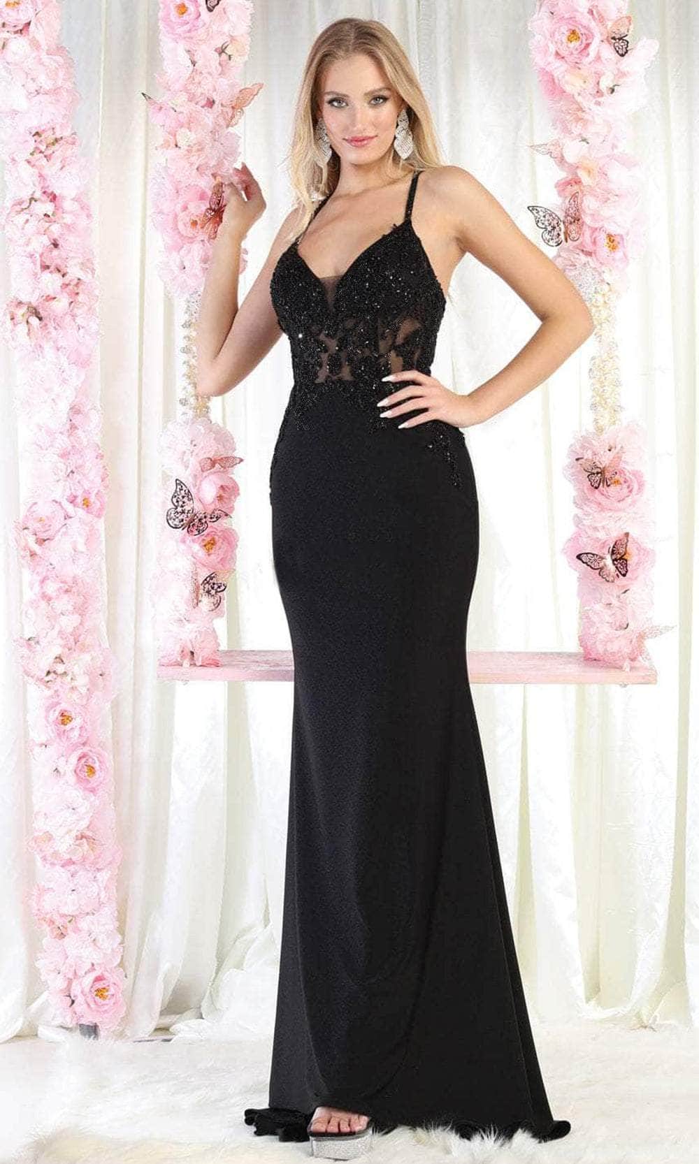 Image of May Queen RQ7991 - Embellished Sleeveless Evening Dress