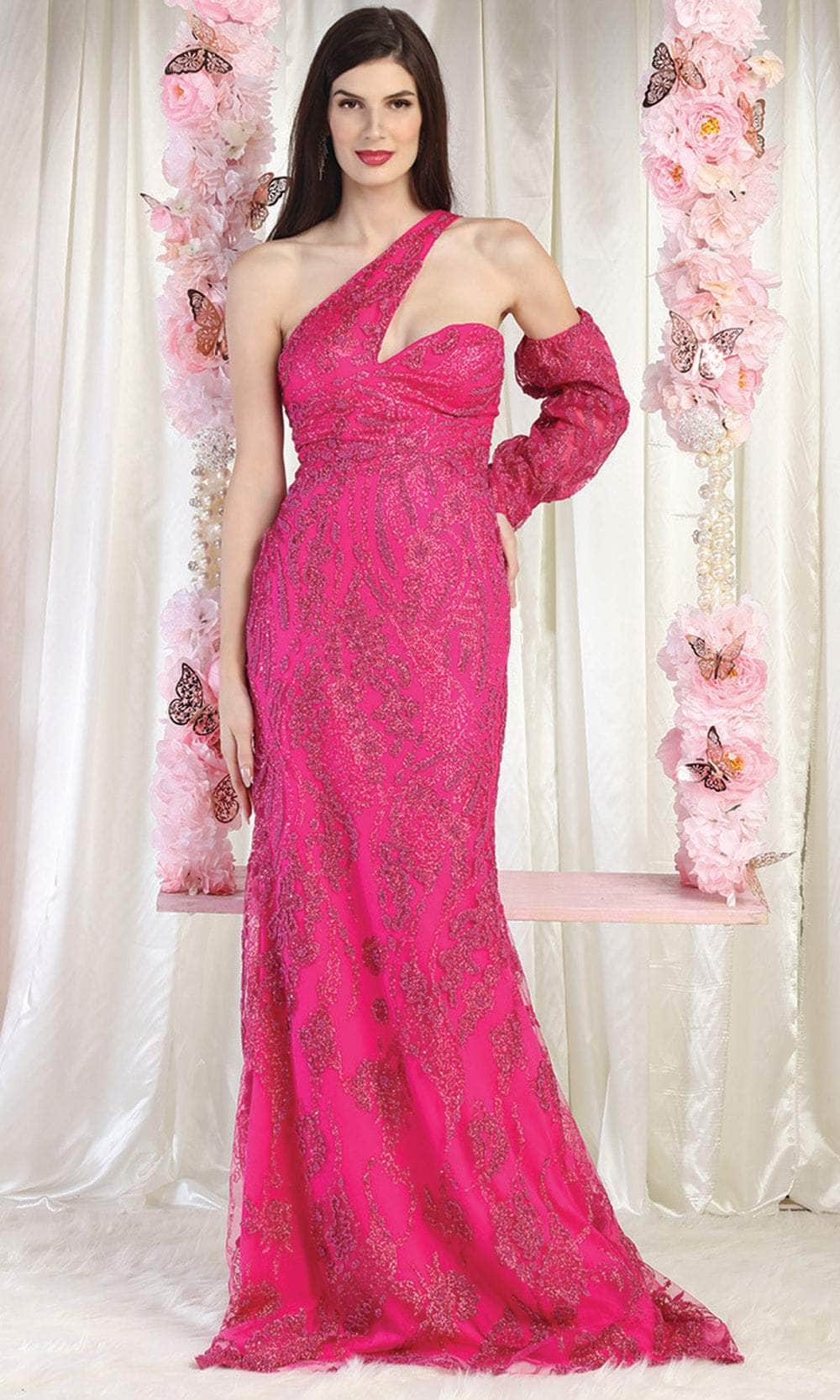 Image of May Queen RQ7997 - Asymmetrical Embellished Gown
