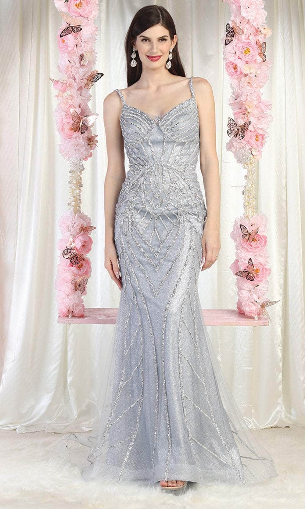 Image of May Queen RQ8023 - Sleeveless Sequined Long Gown
