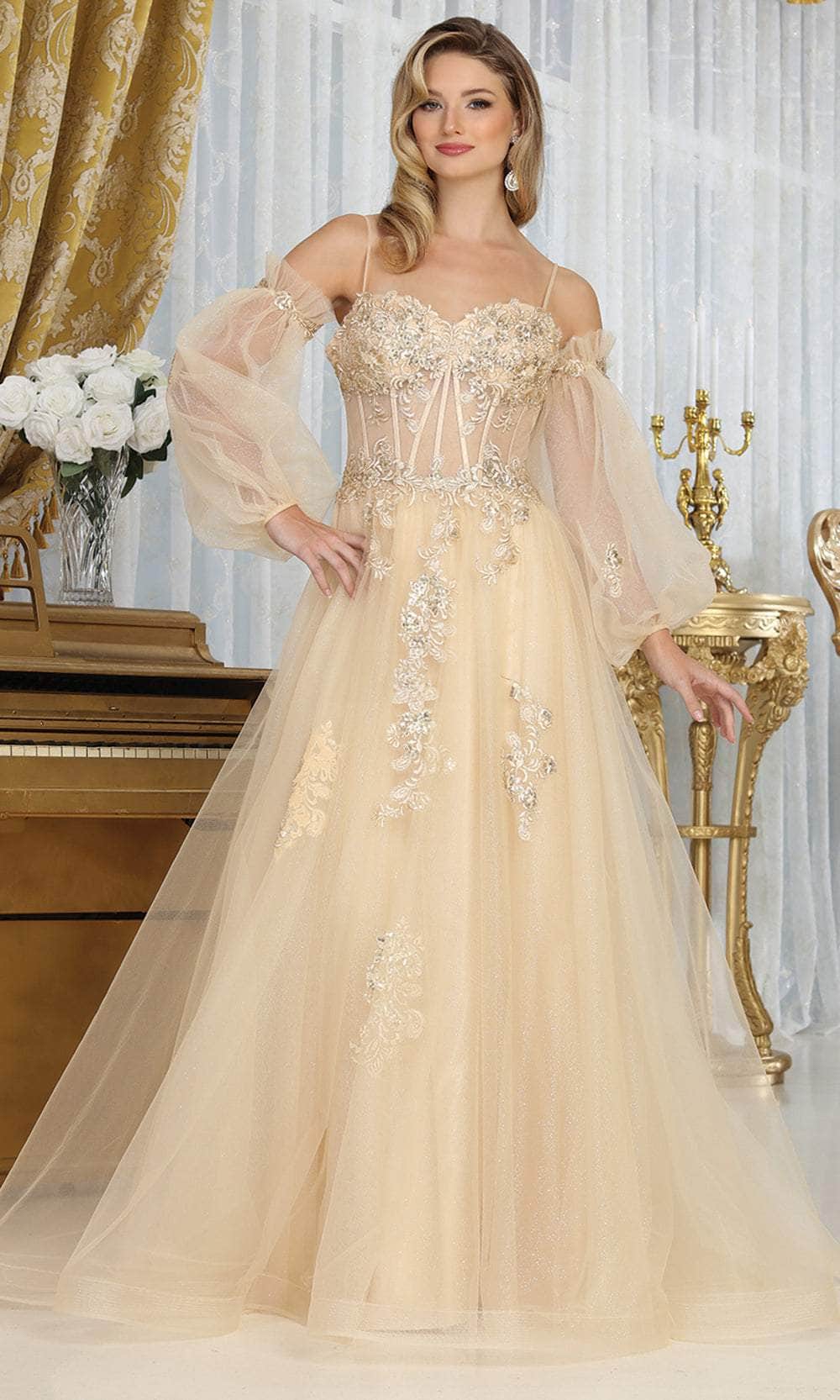 Image of May Queen RQ8073 - Sweetheart Illusion Corset Prom Gown