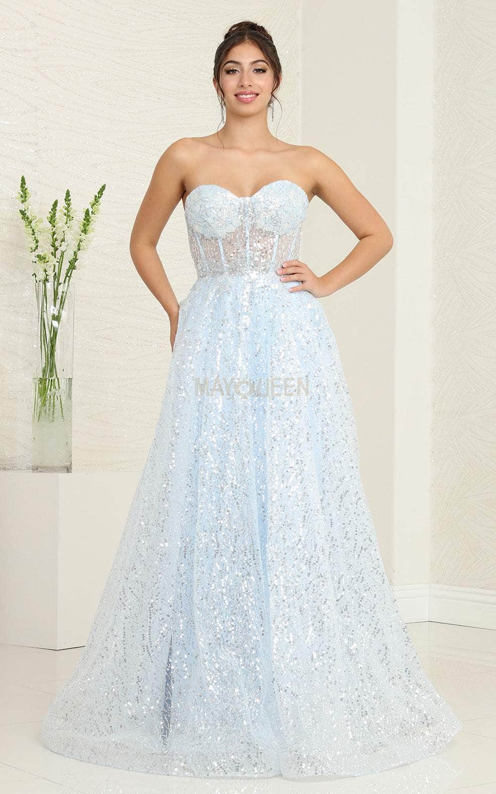 Image of May Queen RQ8077 - Sweetheart A-Line Evening Gown