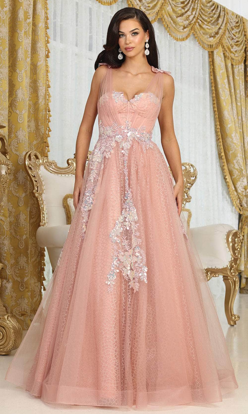Image of May Queen RQ8080 - Illusion Straps Sweetheart Prom Gown