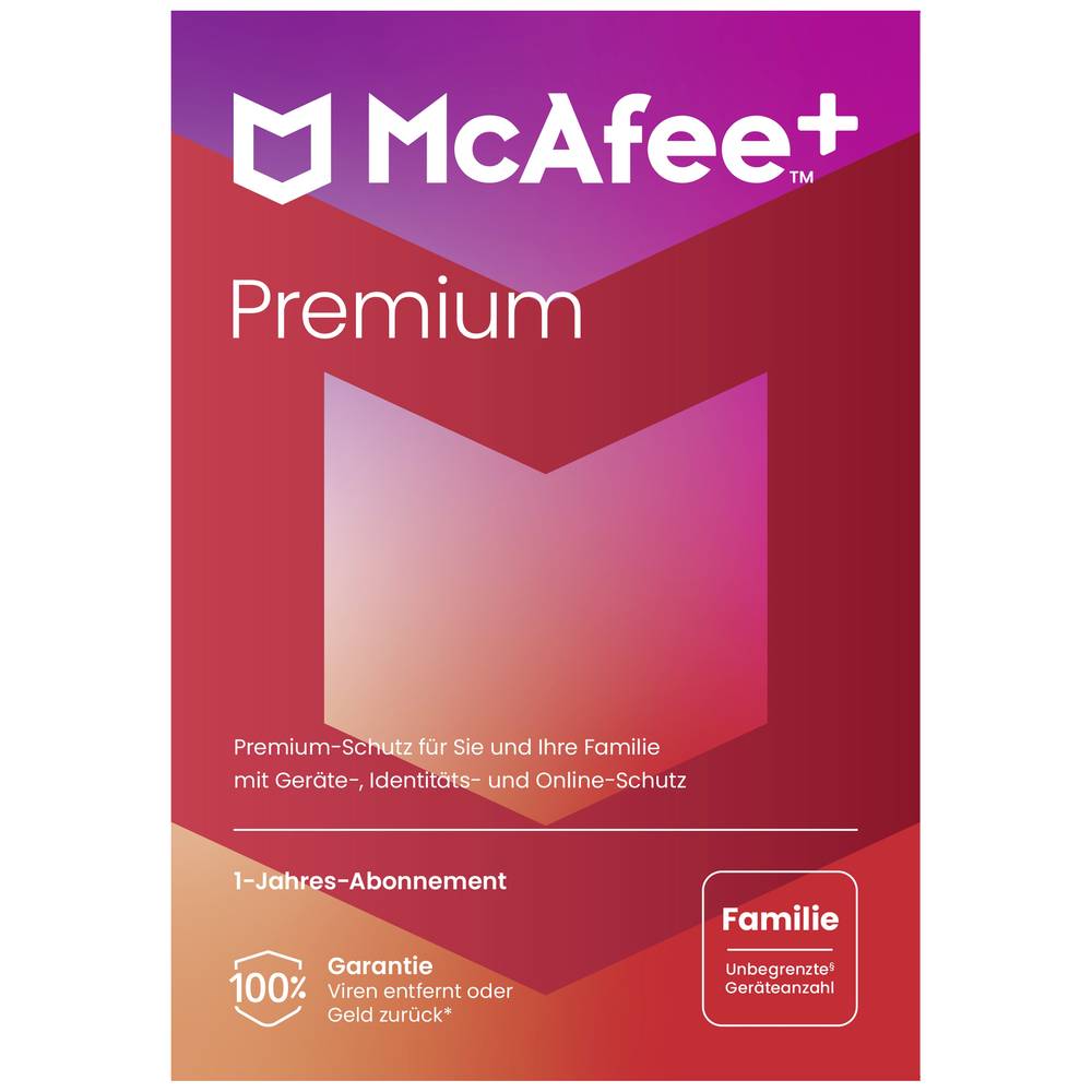 Image of McAfee Premium - Family 1-year 1 licence Windows Mac OS Android iOS Antivirus