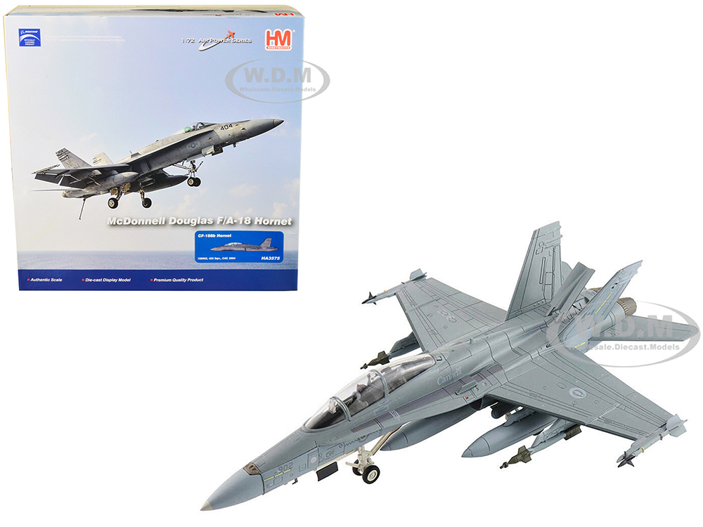 Image of McDonnell Douglas CF-188b Hornet Fighter Aircraft "425 Squadron Canadian Armed Forces (CAF)" (2004) "Air Power Series" 1/72 Diecast Model by Hobby Ma