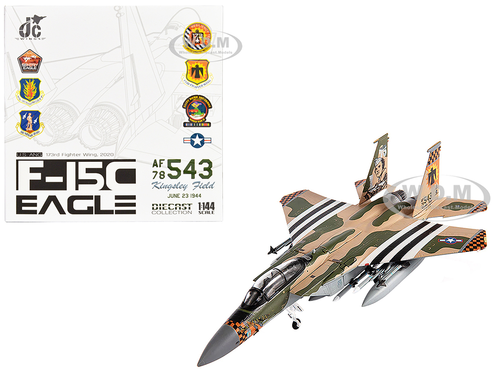 Image of McDonnell Douglas F-15C Eagle Fighter Aircraft "173rd Fighter Wing" (2020) United States Air National Guard 1/144 Diecast Model by JC Wings