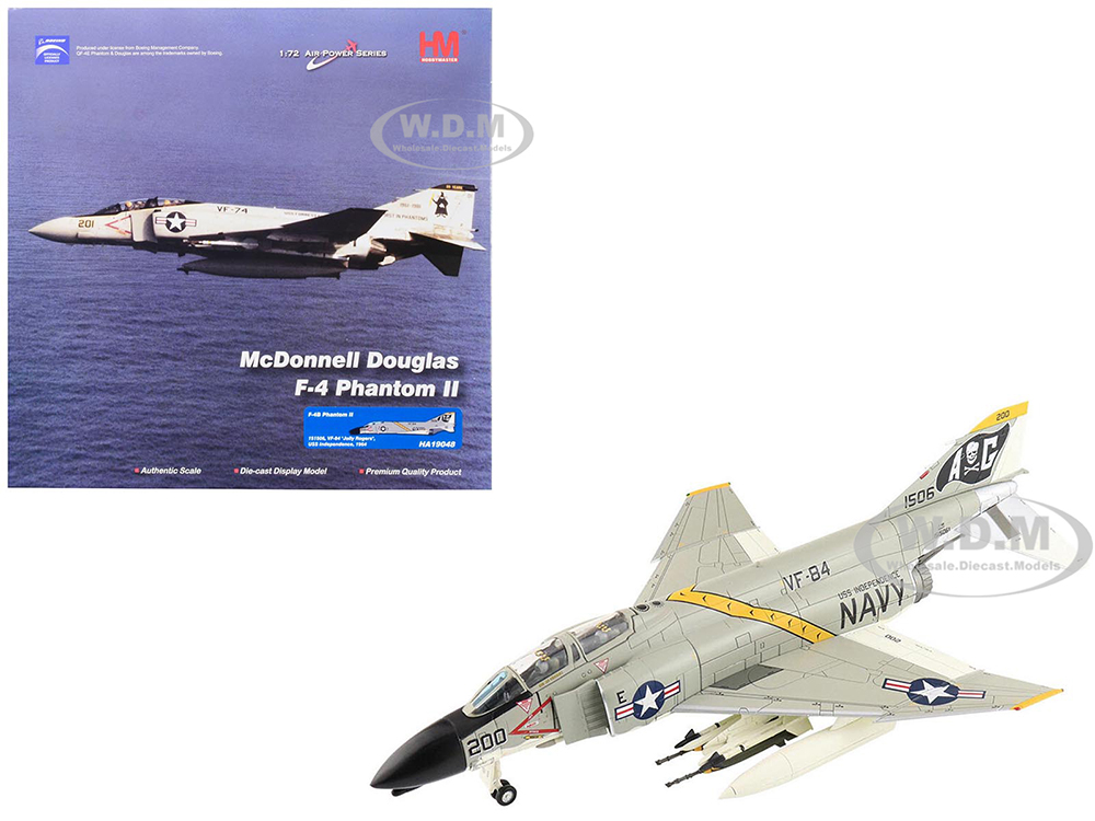 Image of McDonnell Douglas F-4B Phantom II Fighter Aircraft "VF-84 Jolly Rogers USS Independence" (1964) United States Navy "Air Power Series" 1/72 Diecast Mo