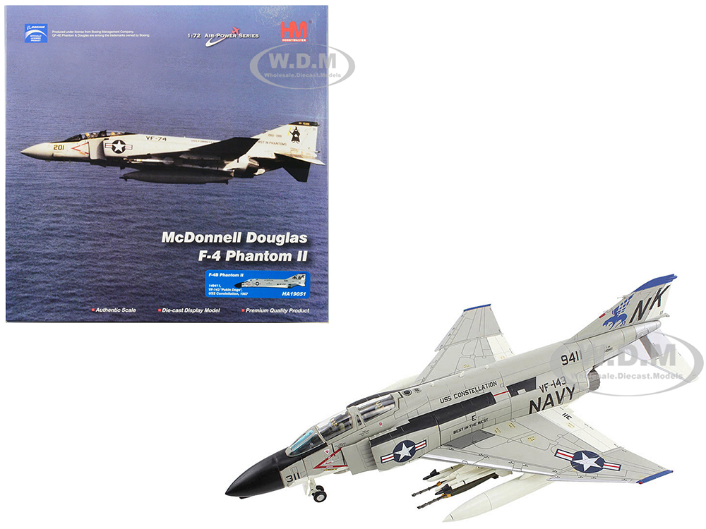 Image of McDonnell Douglas F-4B Phantom II Fighter-Bomber Aircraft "VF-143 Pukin Dogs USS Constellation" (1967) United States Navy "Air Power Series" 1/72 Die