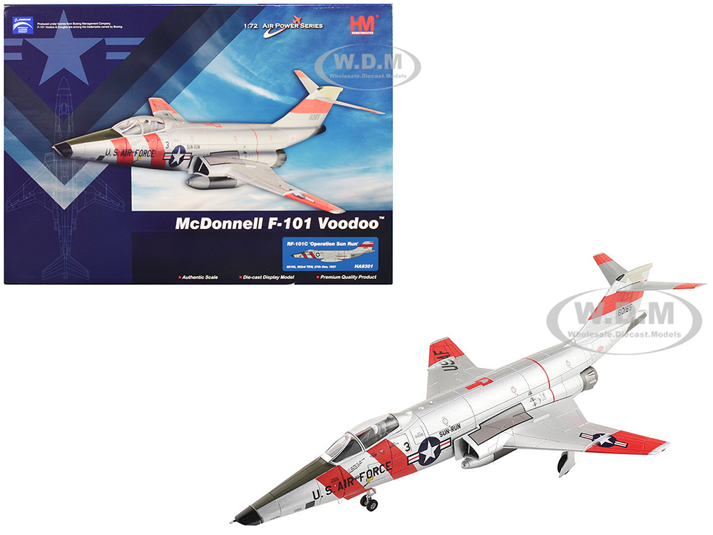 Image of McDonnell RF-101C Voodoo Fighter Aircraft "Operation Sun Run 363rd TRW" (1957) United States Air Force "Air Power Series" 1/72 Diecast Model by Hobby