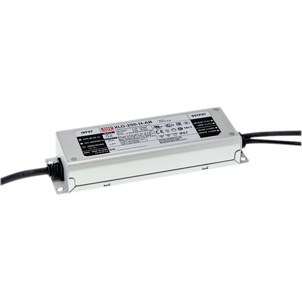 Image of Mean Well XLG-200-H-AB LED driver Constant power 200 W 3500 - 5550 mA 27 - 56 V DC 3-in-1 dimmer Approved for use on