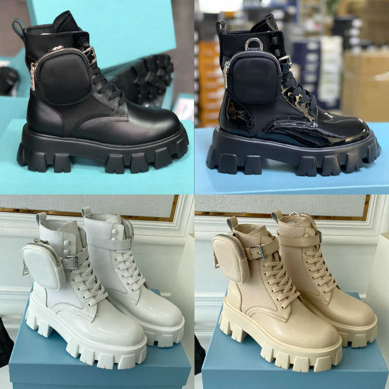 Image of Men Women Designers Rois Boots Ankle Martin Boots And Nylon Boot Military Inspired Combat Boots Nylon Bouch Attached To The Ankle 35-45 With Bags NO43
