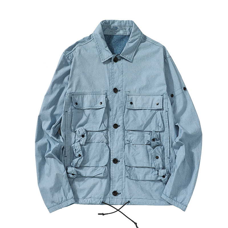 Image of Men&#039s Clothing Outerwear Coats Jackets turkey original blue dye technology fabric sewing piano pocketthin style mens jacket