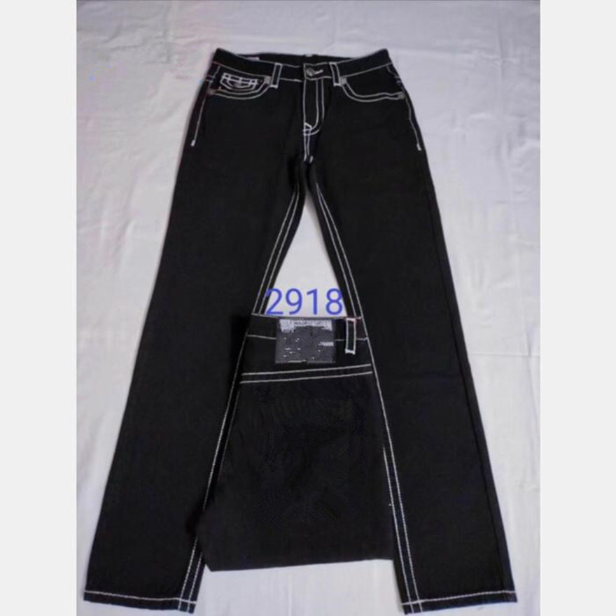 Image of Men&#039s True Jeans Long Trousers Mens Coarse Line super religion Jeans Clothes Man Casual Pencil Blue Black Denim Pants M2918