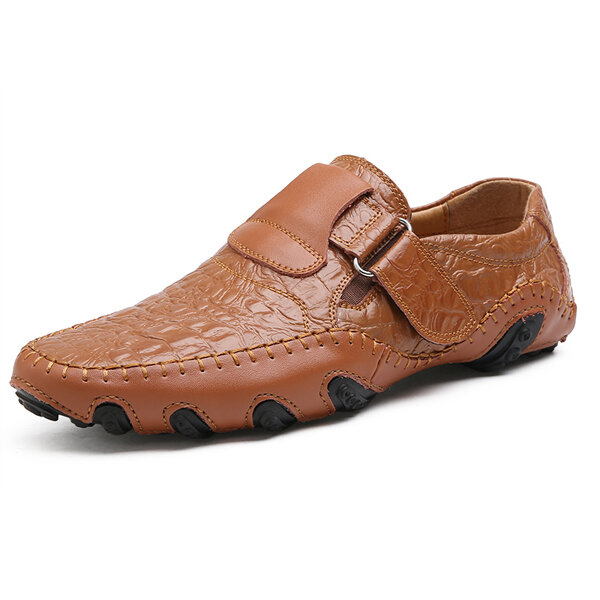 Image of Menico Big Size Men Hook Loop Genuine LeatherOxfords Shoes