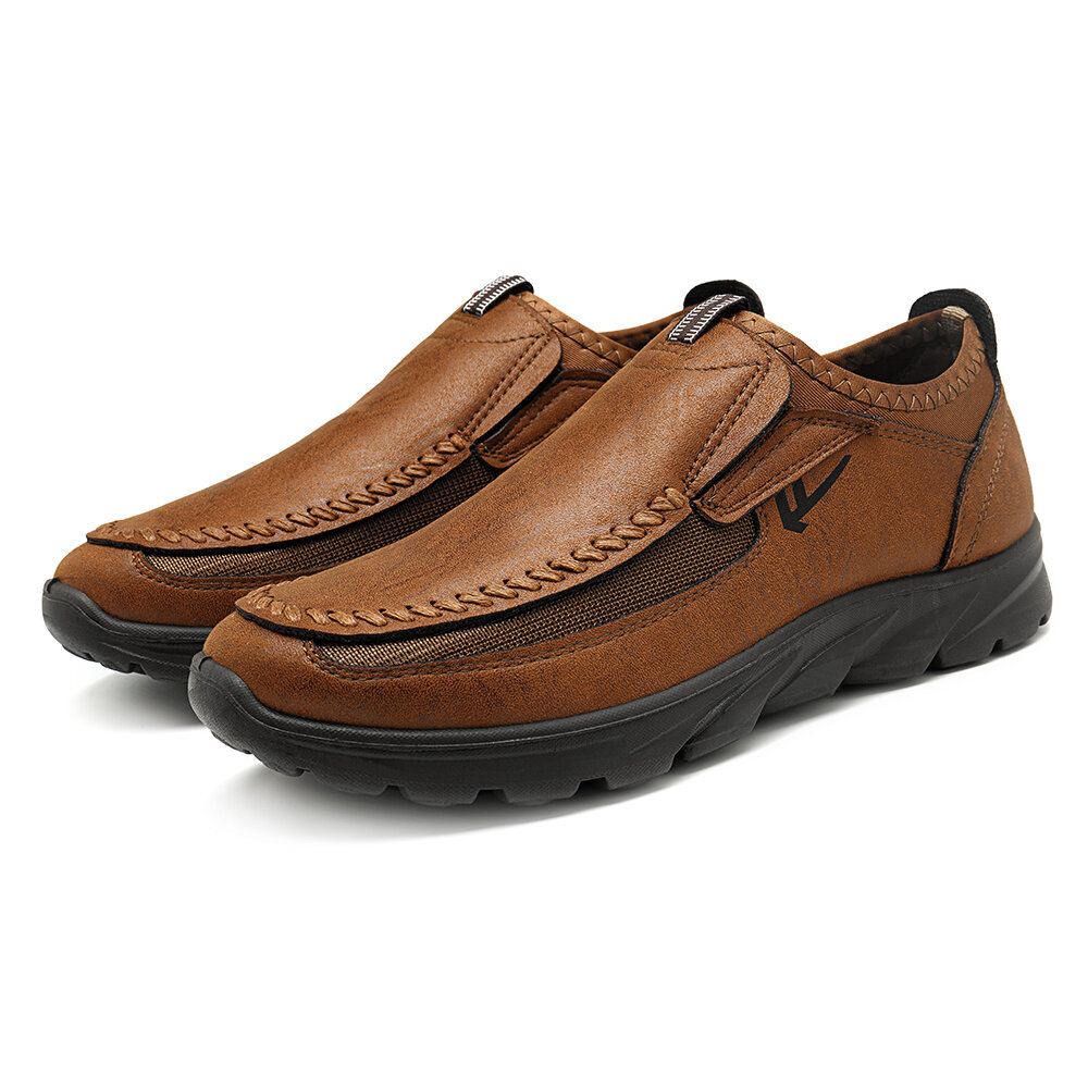 Image of Menico Men Casual Comfy Soft Moc Toe Slip On Leather Oxfords