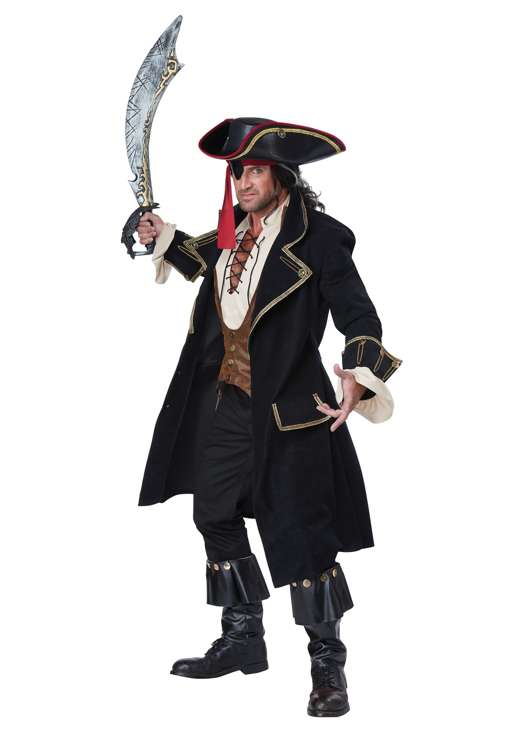 Image of Men's Deluxe Pirate Captain Costume ID CA01397-L