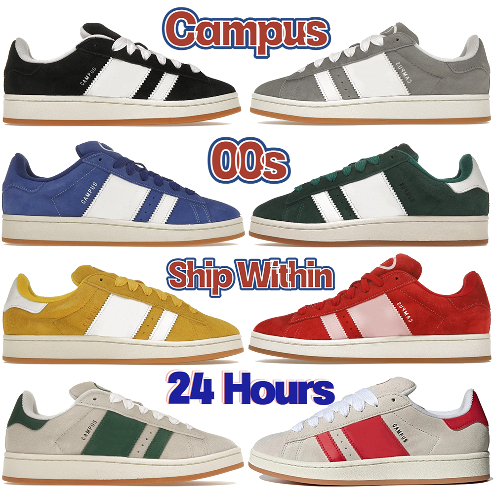 Image of Mens Designer shoes Campus 00s Suede Sneakers Dark Green Cloud grey black Wonder White Semi Lucid Blue Spice Yellow Bark outdoor casual snea