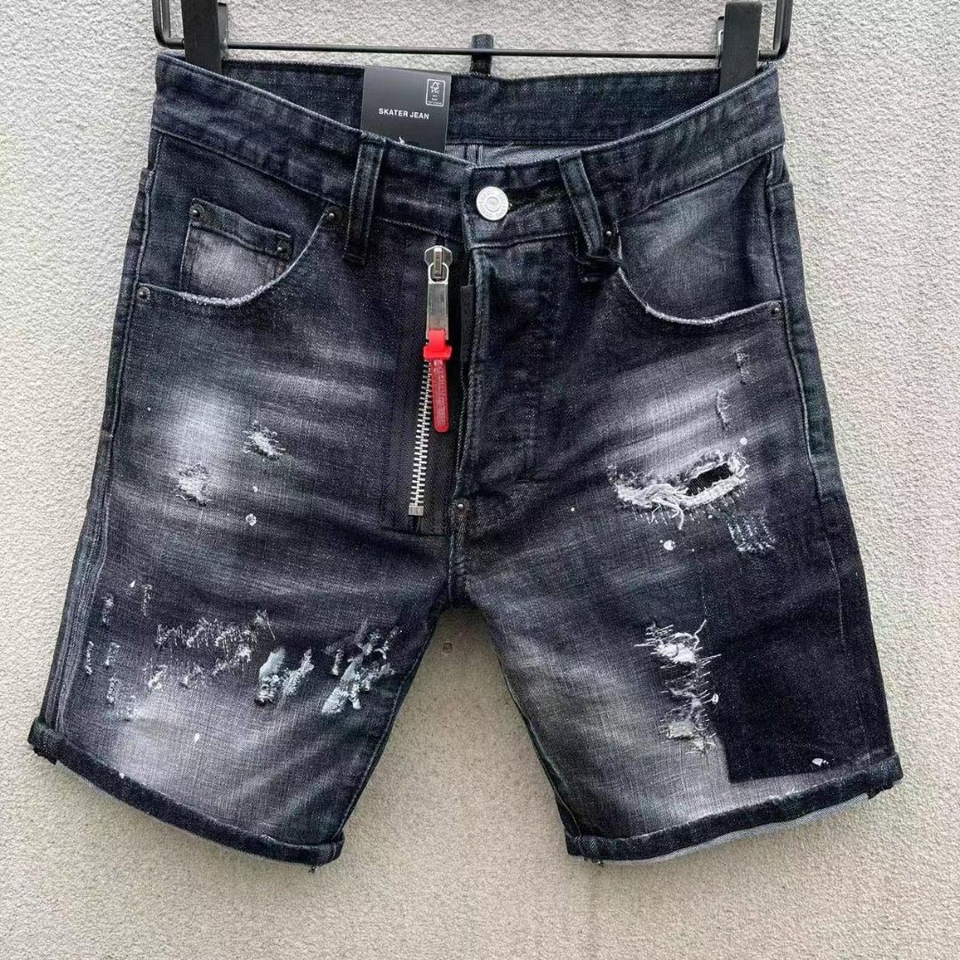 Image of Mens Distress Ripped Skinny Jeans Designer Slim Fit Denim Destroyed Denim Hip Hop Pants For Men good quality