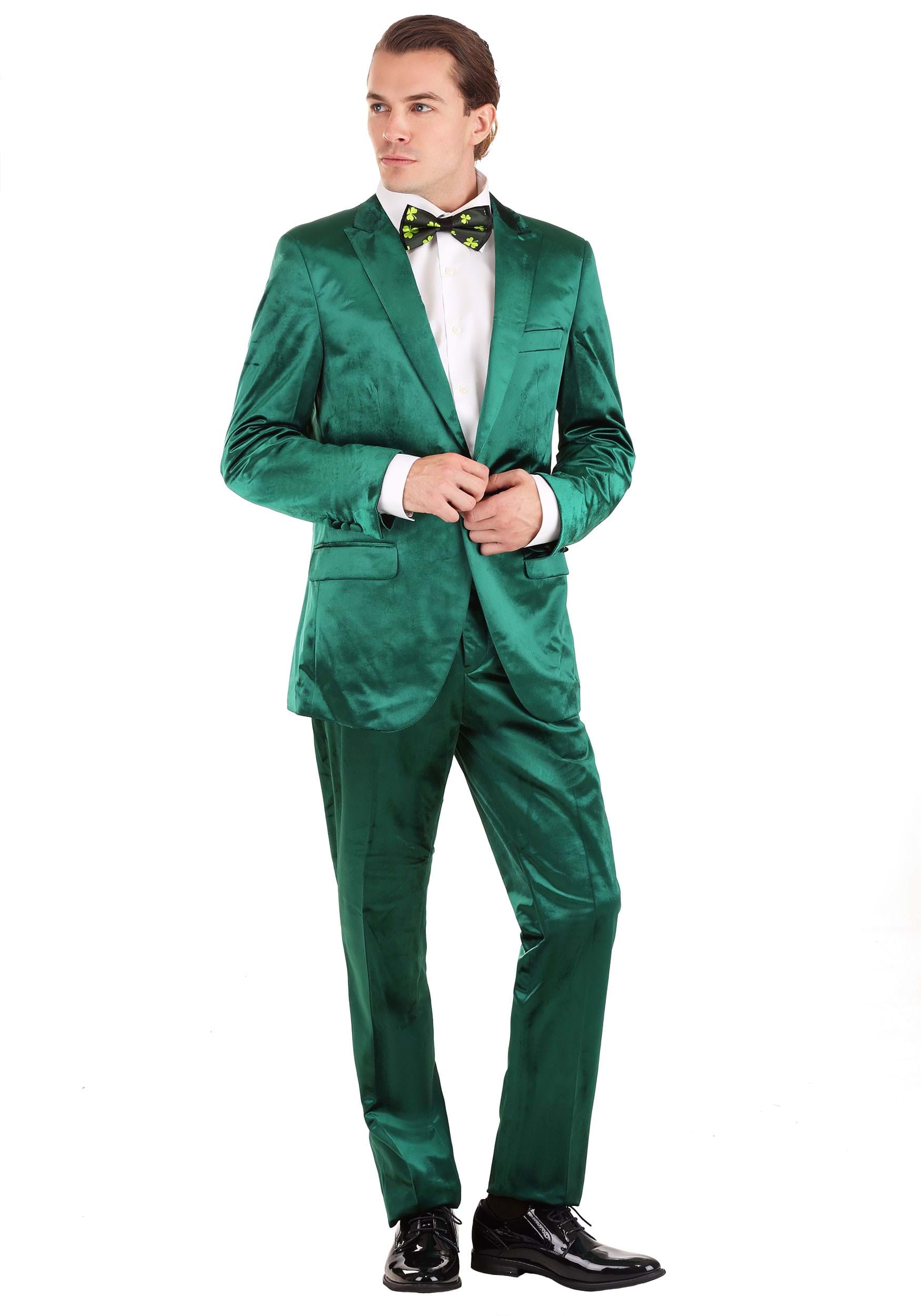Image of Men's Green St Patrick's Day Leprechaun Suit Costume ID FUN0921AD-M