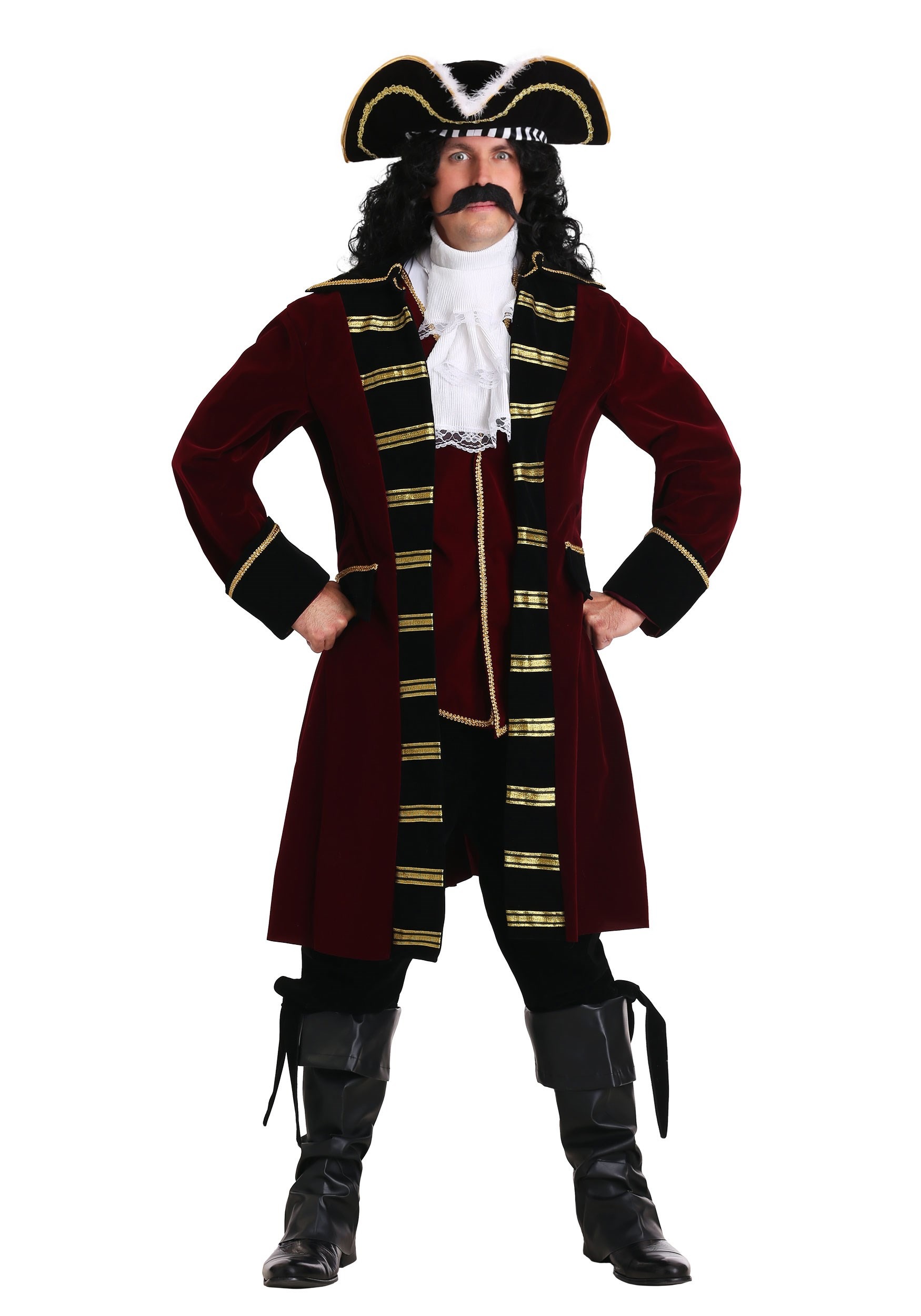 Image of Men's Plus Size Deluxe Captain Hook Costume | Exclusive ID FUN1200PL-2X