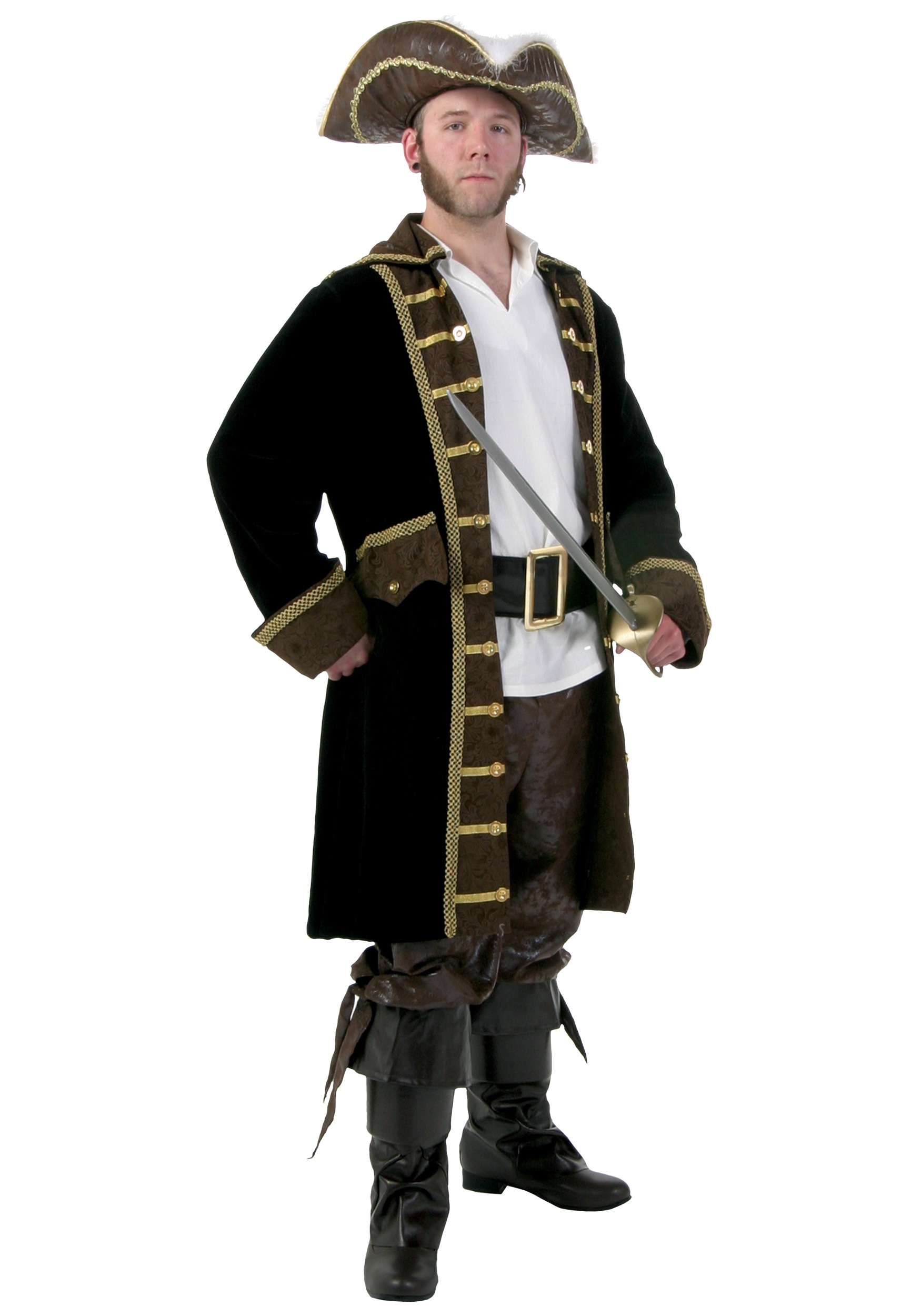 Image of Men's Plus Size Realistic Pirate Costume ID FUN2051PL-5X
