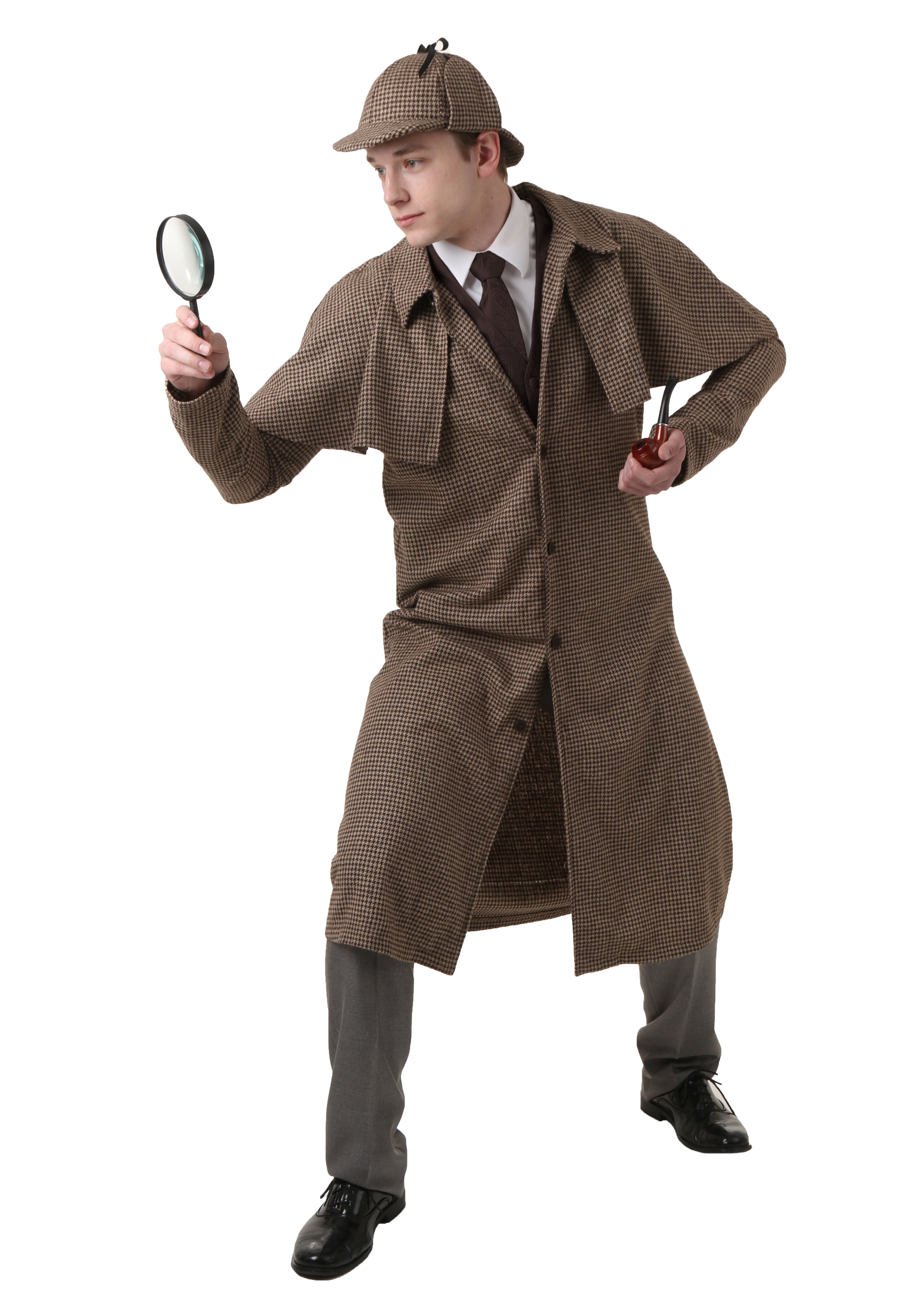Image of Men's Plus Size Sherlock Holmes Costume | Historical Costumes ID FUN2369PL-2X