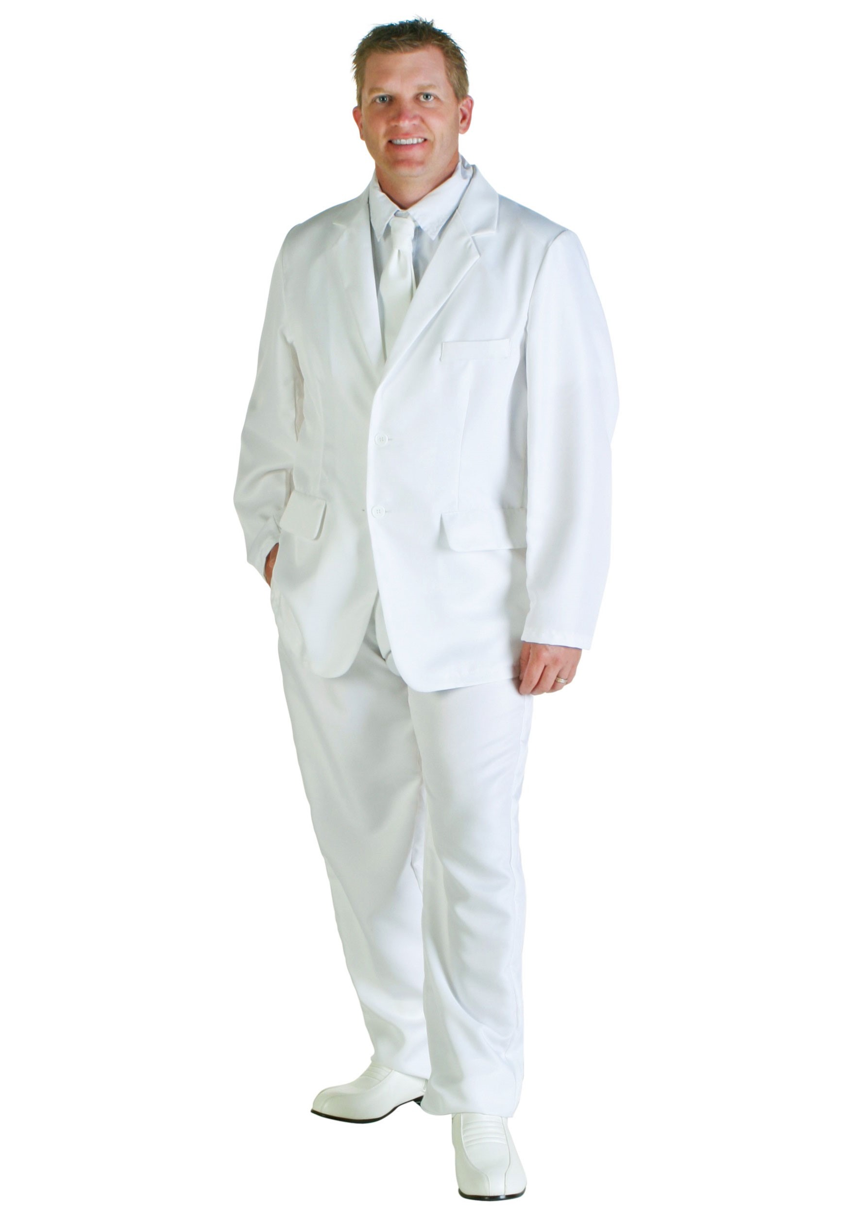 Image of Men's Plus Size White Suit Costume ID FUN1111WHPL-2X