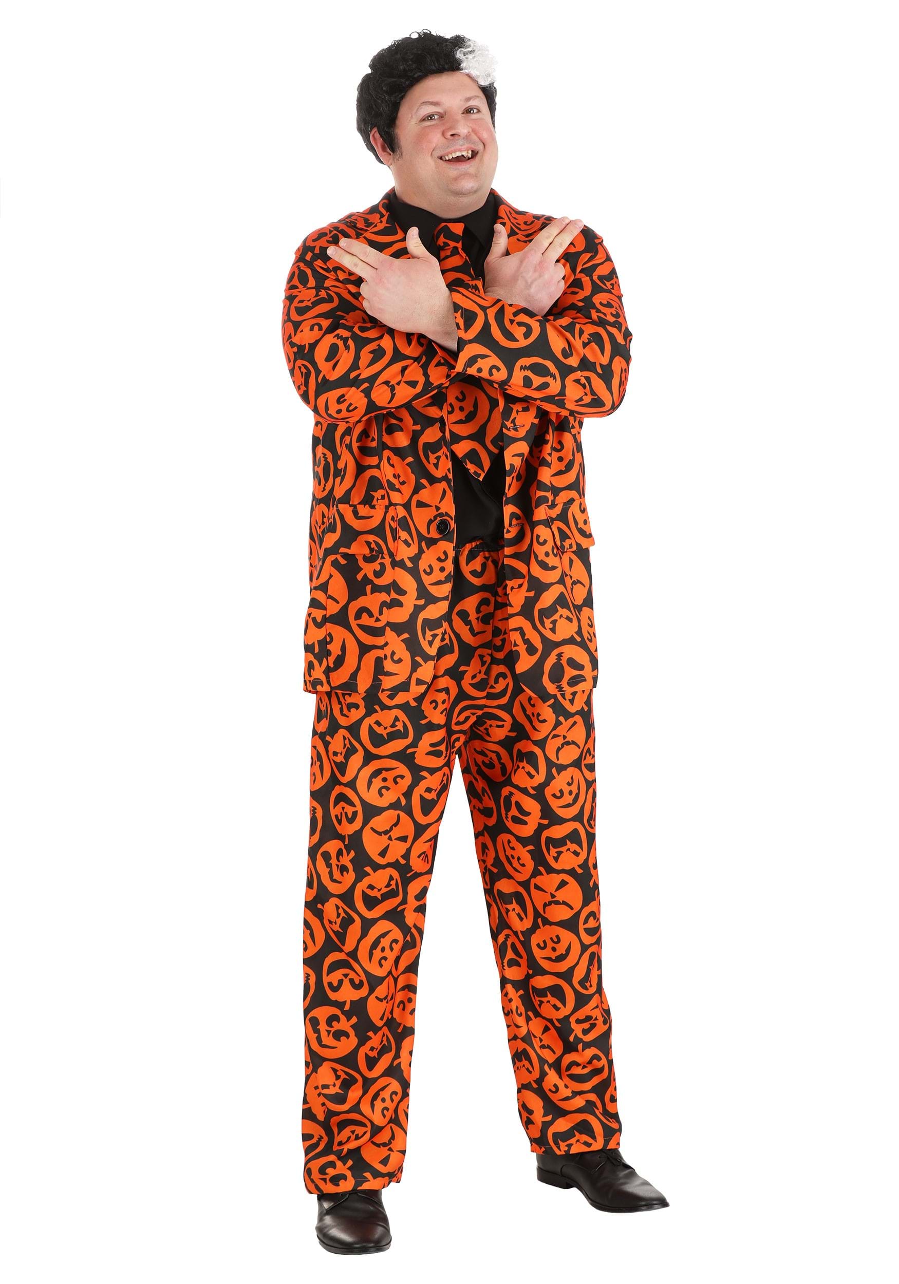 Image of Men's Plus Sized David S Pumpkins Costume Suit | SNL Costumes ID FUN141214PL-PL
