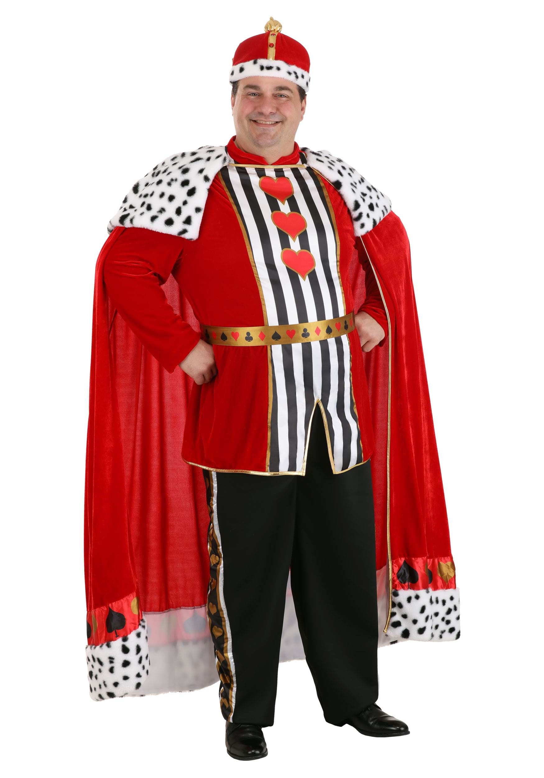Image of Men's Premium Plus Size King of Hearts Costume ID FUN3840PL-2X