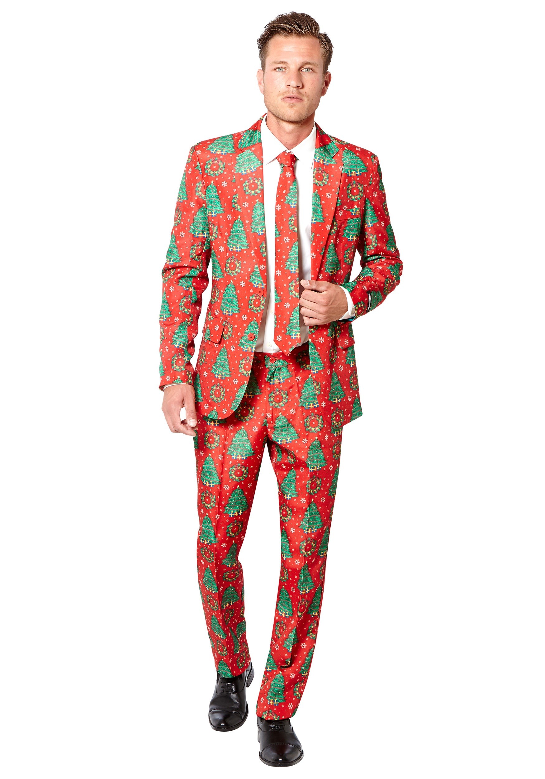Image of Men's Red Christmas Trees Suitmeister Suit ID OSOBAS0008-L