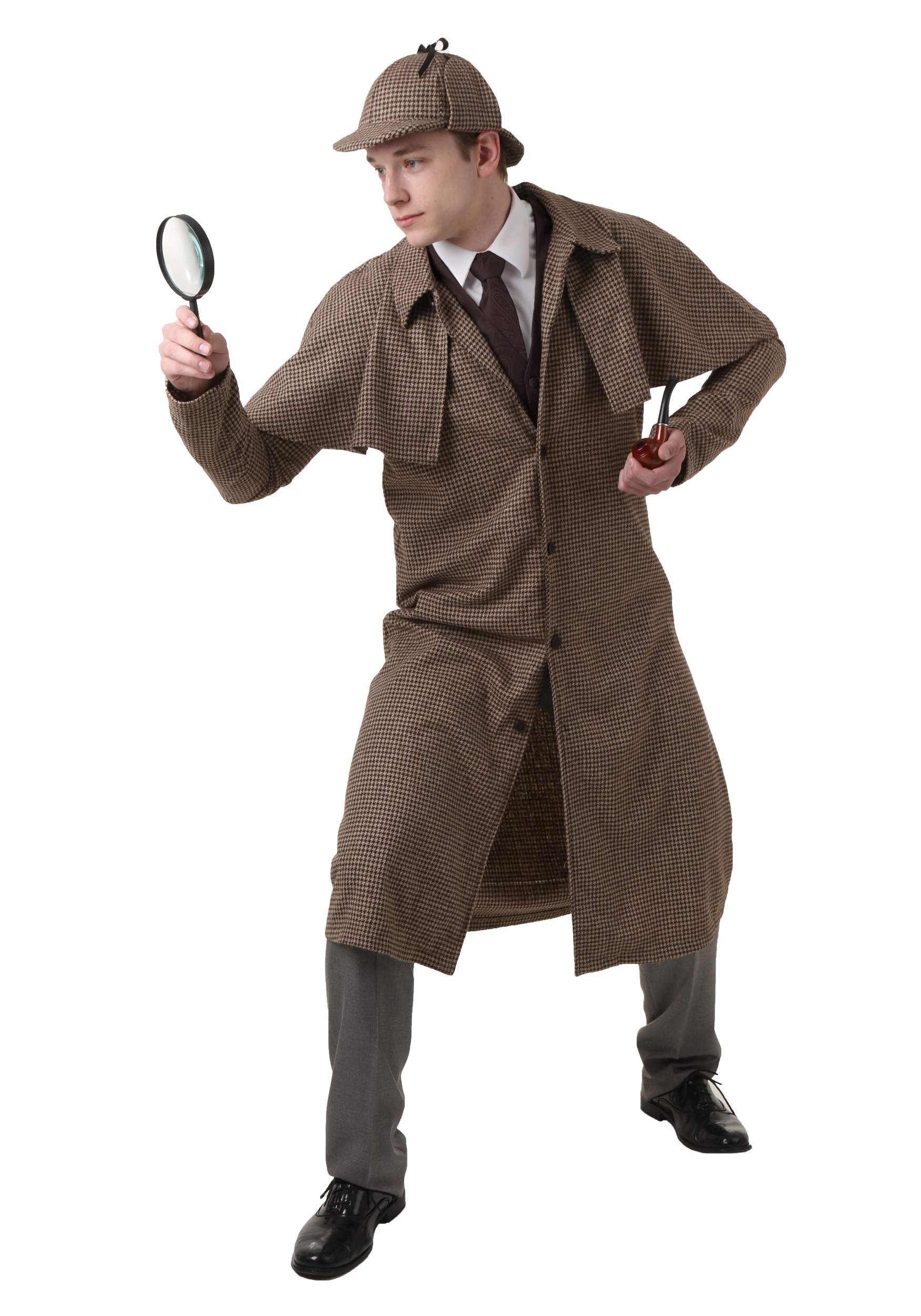 Image of Men's Sherlock Holmes Costume ID FUN2369AD-XL