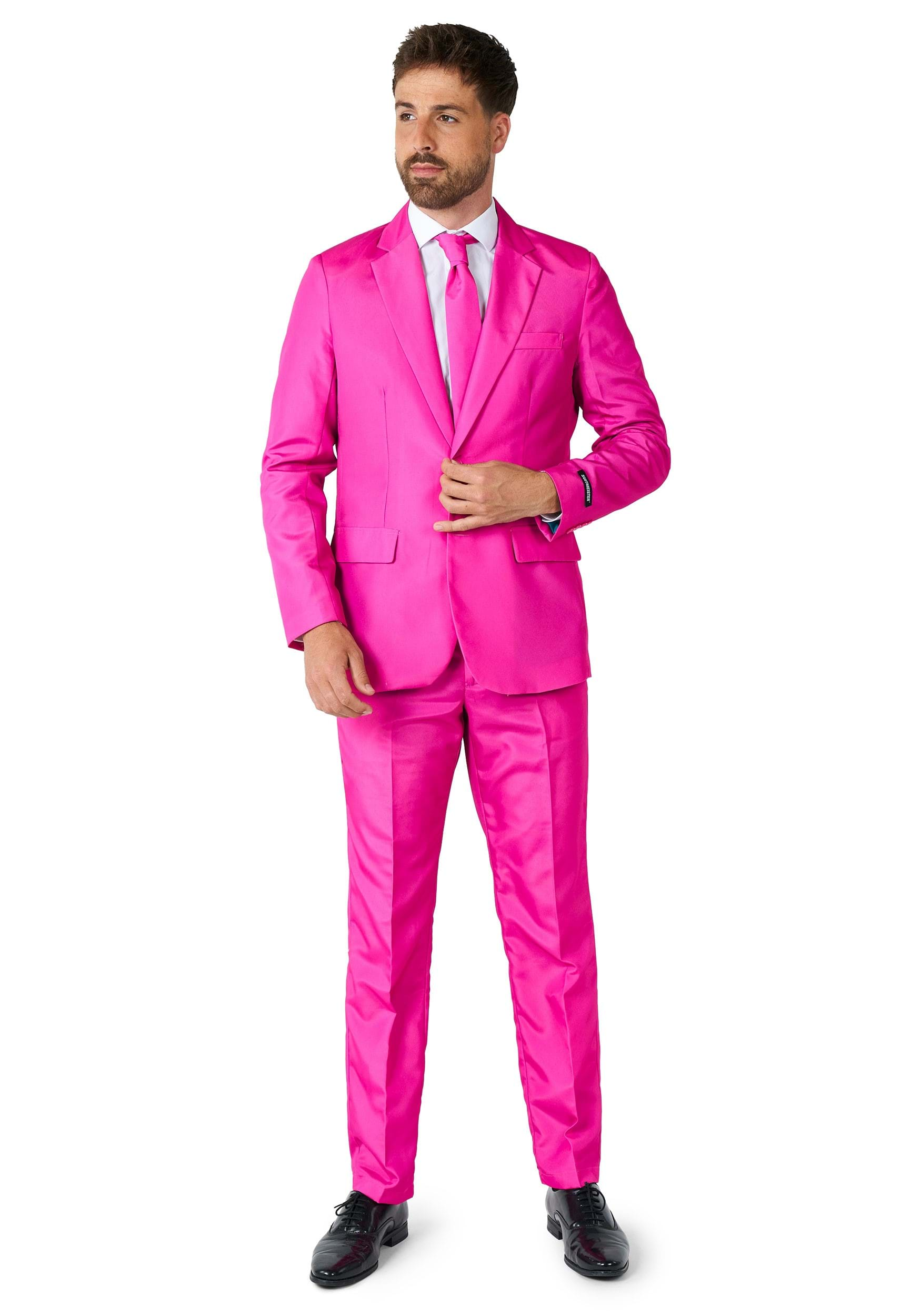 Image of Men's SuitMeister Basic Pink Suit Costume ID OSOBAS0006-XL