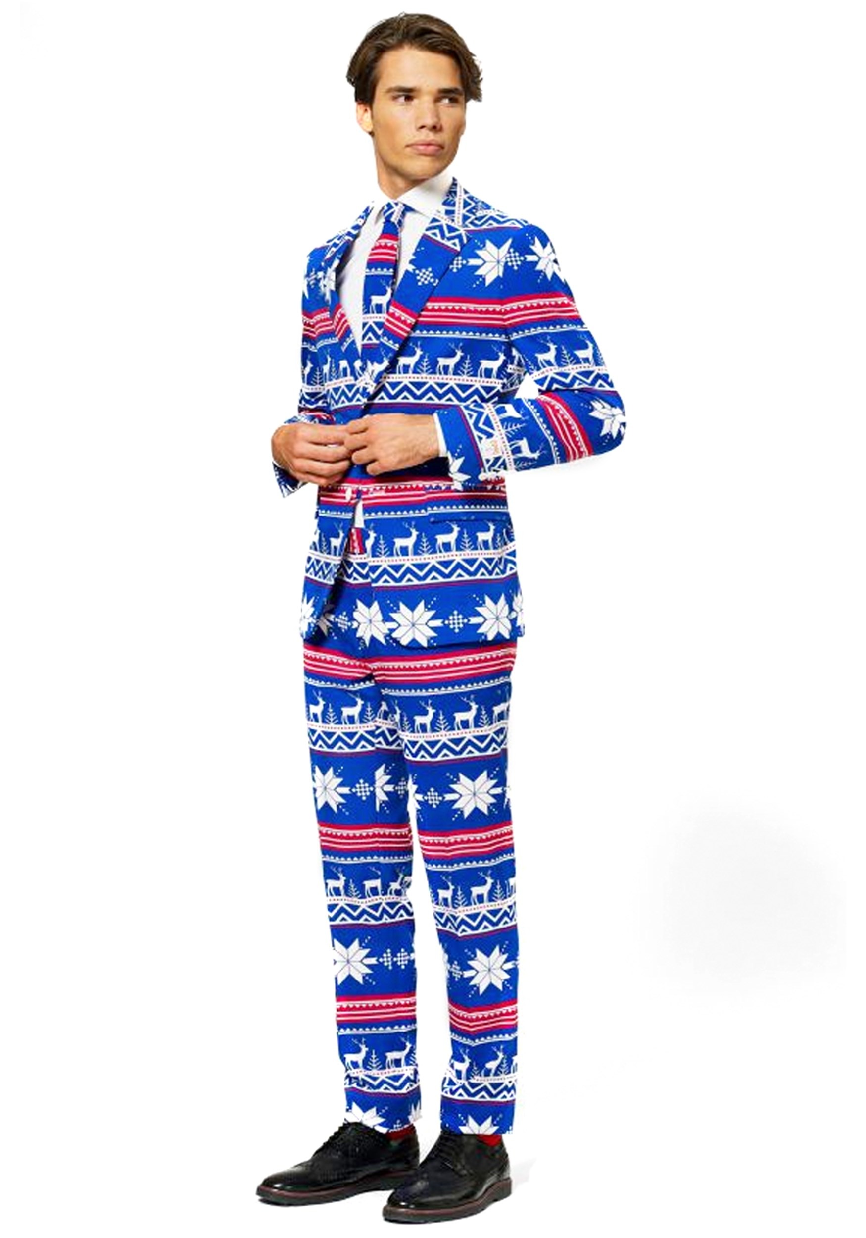Image of Men's Ugly Christmas Sweater Suit OppoSuits Costume ID OSOSUI0013-38