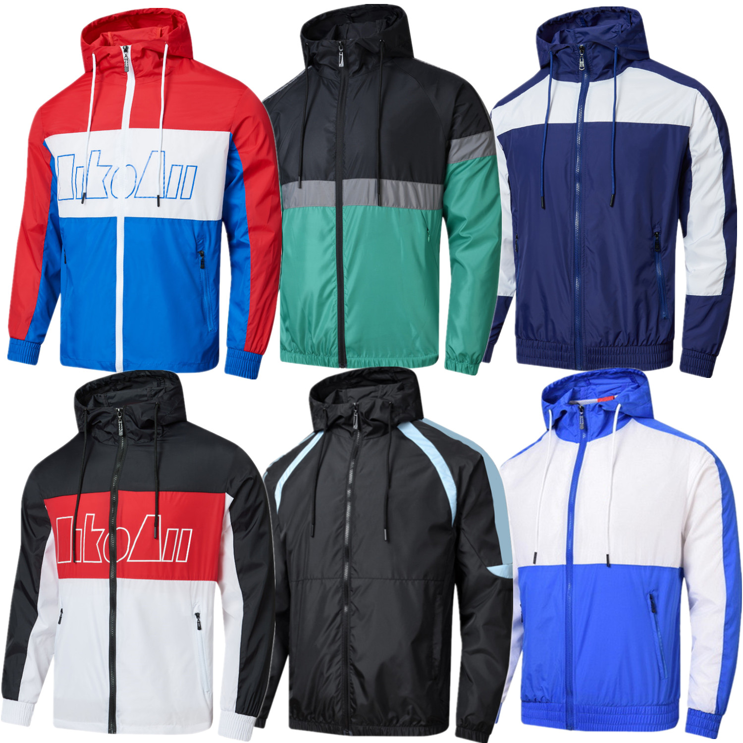 Image of Mens jackets Jersey hoodie sport windbreaker running jacket street fashion multiple colour outerwear coats football training suit M-4XL Asia