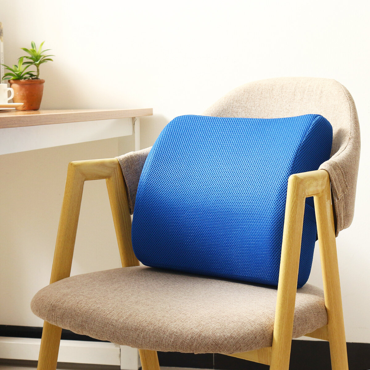 Image of Mesh Memory Foam Cushion Waist Pad Backrest Pillow Lumbar Support Office Home Chair Car Seat Cushion